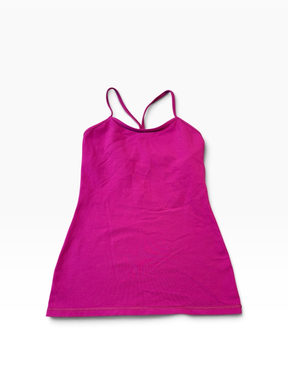 Lululemon Power Y Tank Top Size 6 Pink Magenta Luon Built-In Bra Y-Back